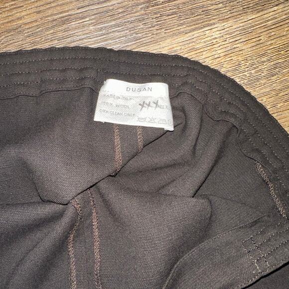 *SOLD*Ladies DUSAN Wool Trousers Pants Pull On Elastic Italy XL Dark - Picture 3 of 10